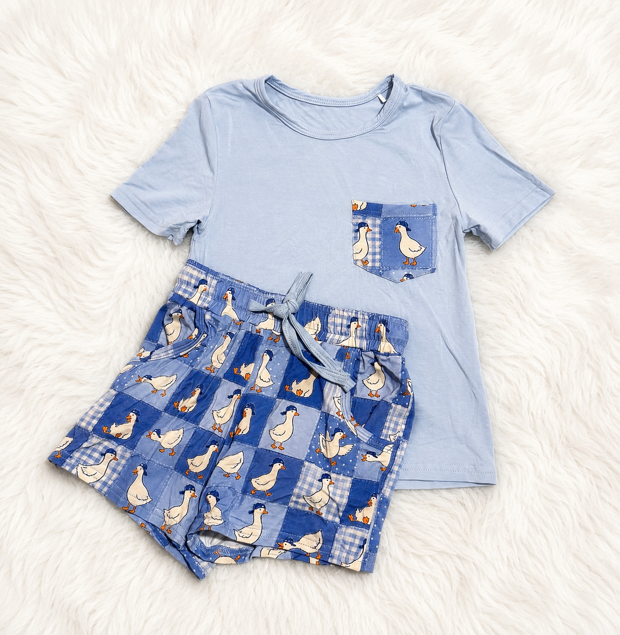 Short sleeve shirt and shorts daywear